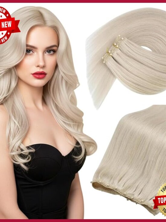 20-Inch Human Hair Extensions, Remy Hair, Glue-Free Microbeads, Heat Resistant